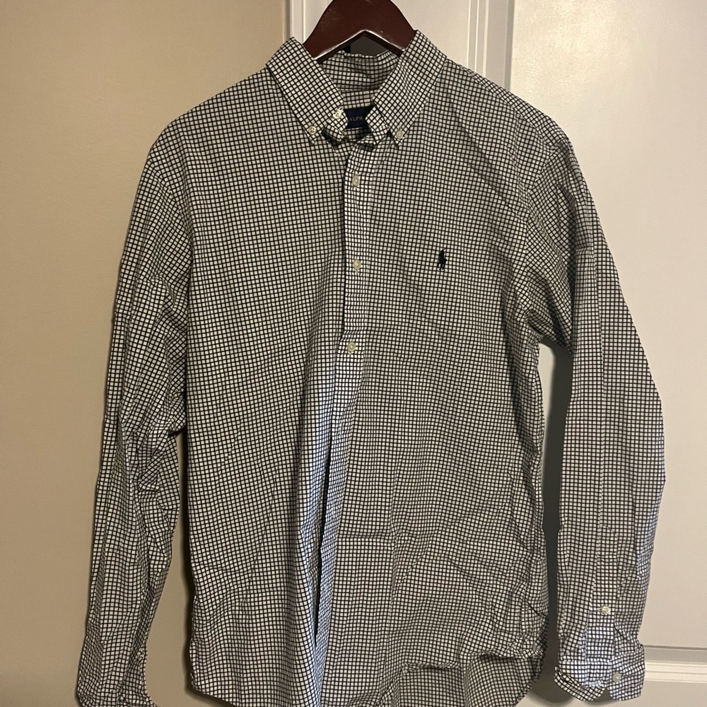 Men's Polo Black and White Checkered Shirt